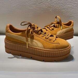 Puma Women's Platform Shoes in Tan and Cream